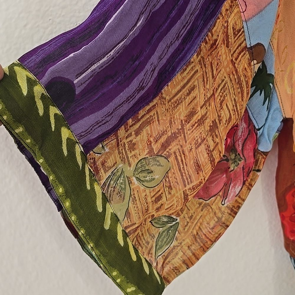 Sacred Threads PATCH PATTERN BLOUSE Size M - image 3